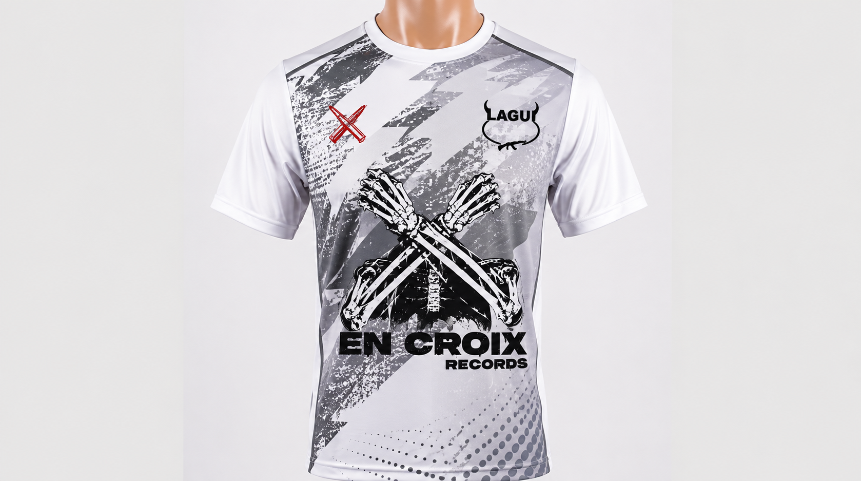 Tee shirt concept EN CROIX Records Blanc