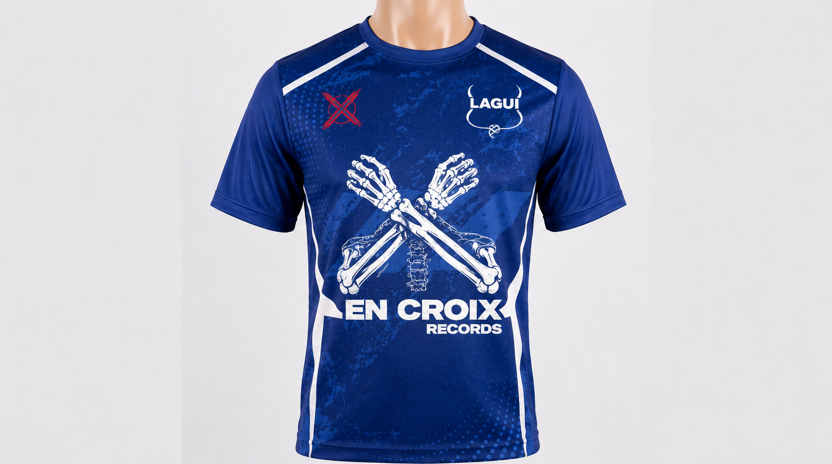 Tee shirt concept EN CROIX Records BLEU