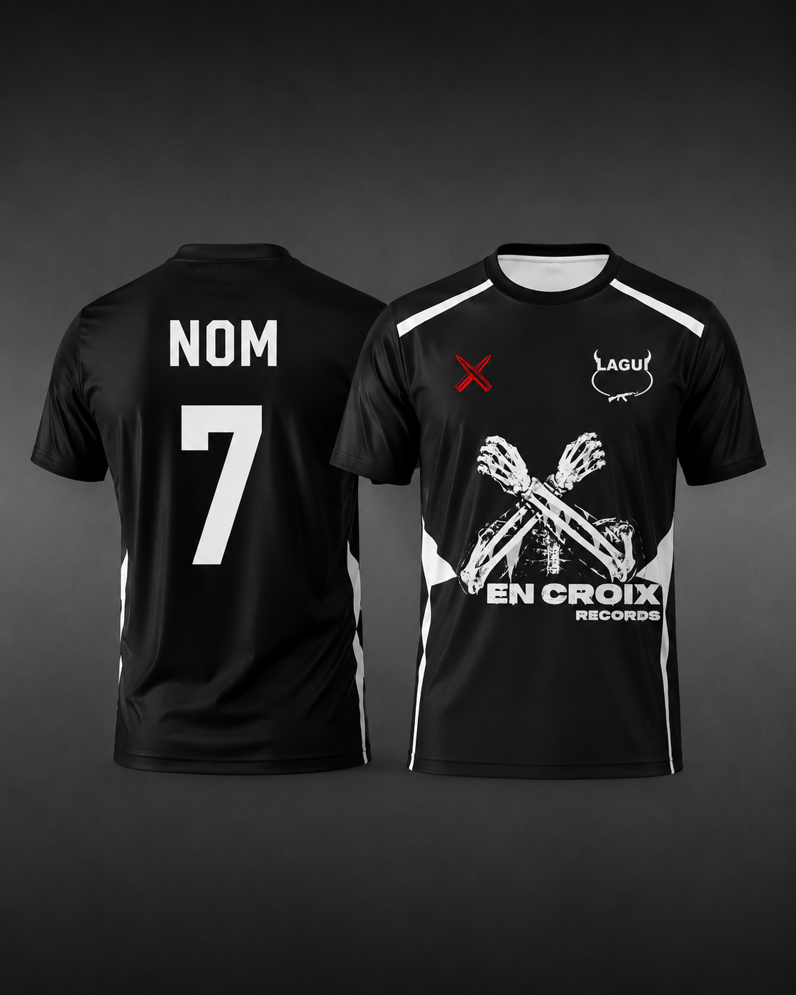 Tee shirt concept EN CROIX Records NOIR