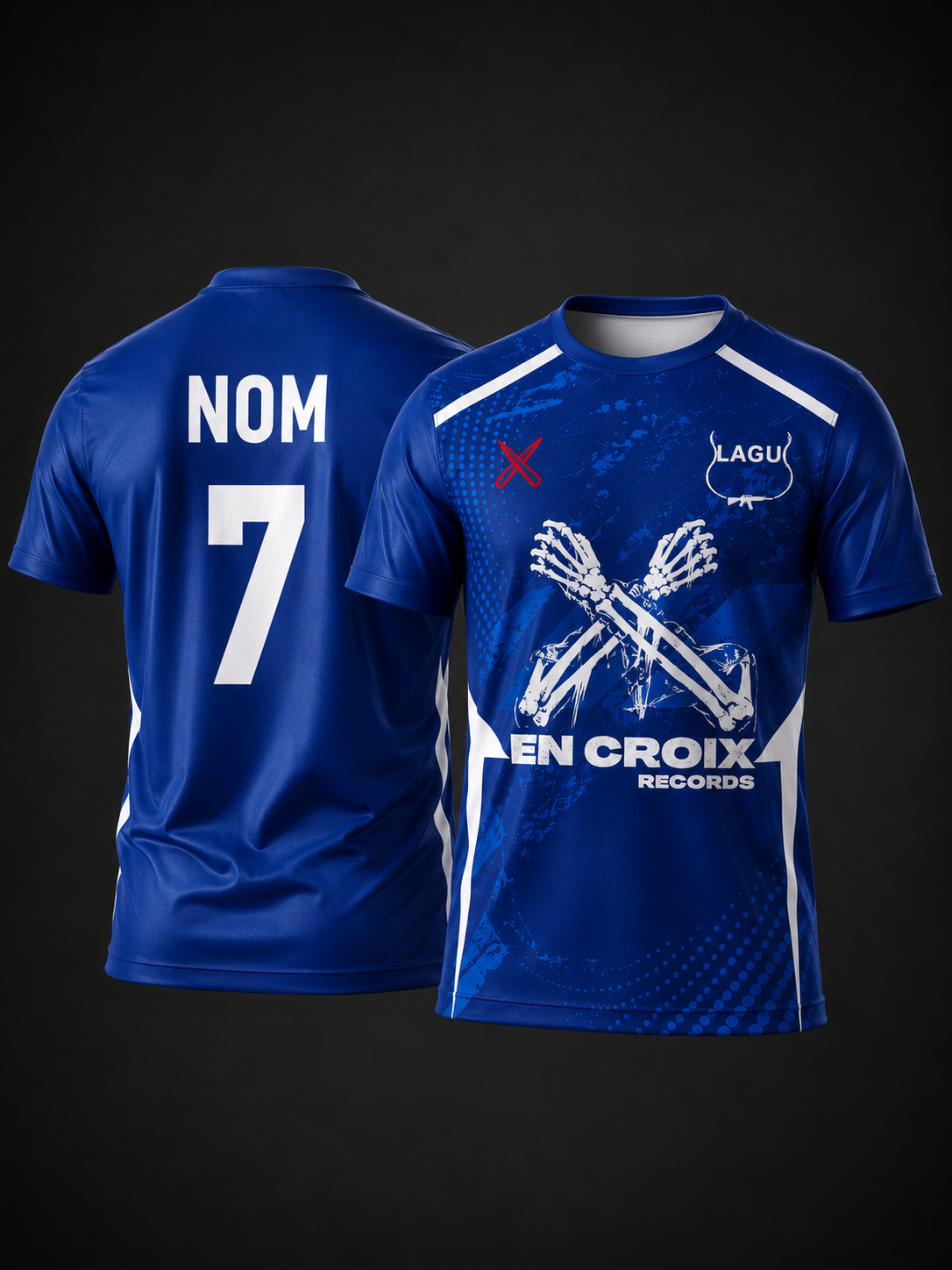 Tee shirt concept EN CROIX Records BLEU