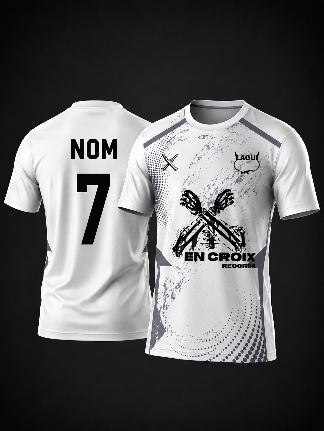 Tee shirt concept EN CROIX Records Blanc