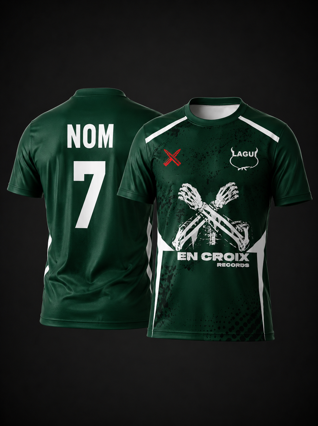 Tee shirt concept EN CROIX Records Vert